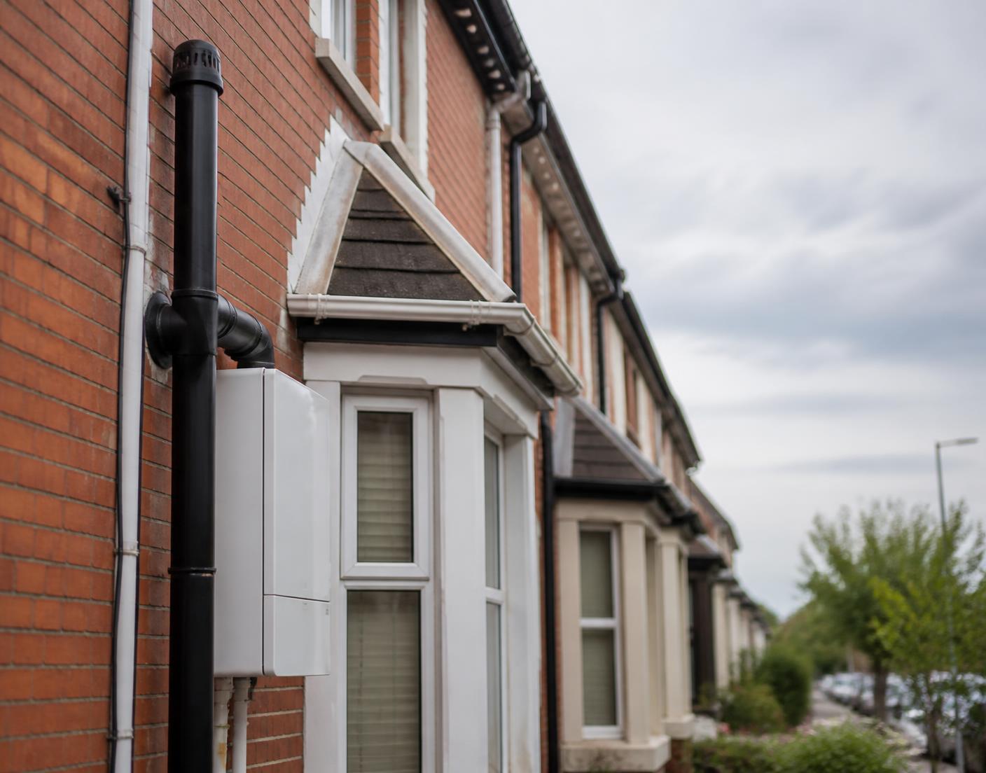 Cardiff terraced street where DMK Plumbing & Heating works